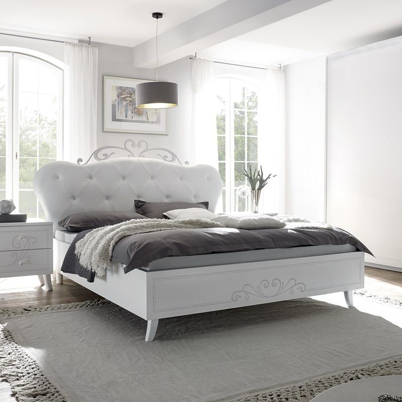 Letto Pamuk in legno bianco Effezeta Letto Pamuk in legno bianco Effezeta