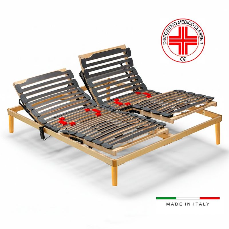 Rete elettrica matrimoniale Voltix 160x190 con doghe a regolazione autobloccante e piedini dispositivo medico Effezeta Rete elettrica matrimoniale Voltix 160x190 con doghe a regolazione autobloccante e piedini dispositivo medico Effezeta