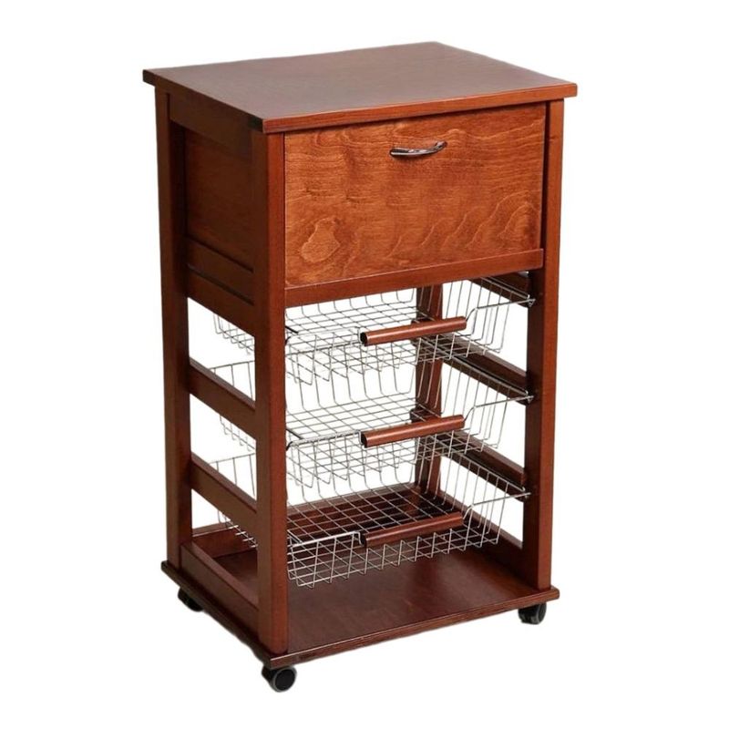 Carrello Vesuvio portapane ciliegio con piano in legno Effezeta