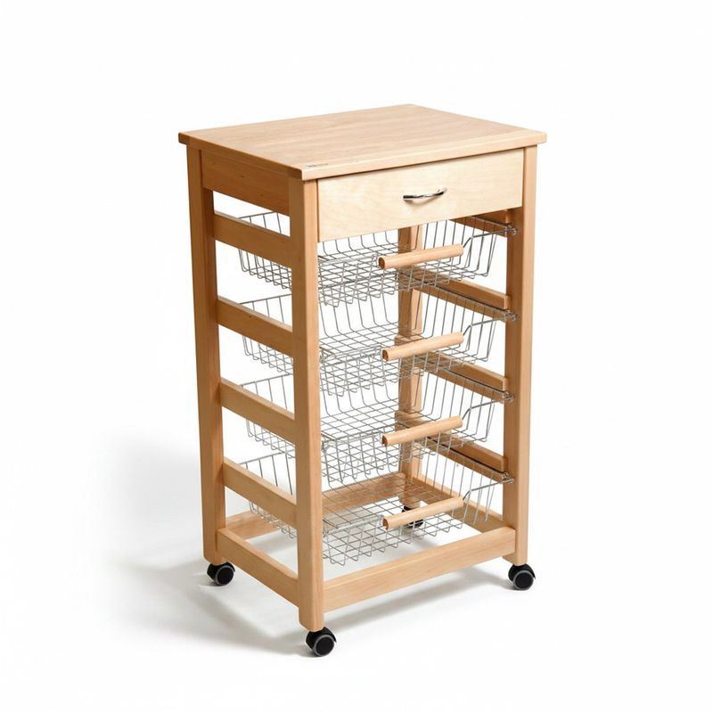 Carrello Vesuvio con cassetto senza base con piano in legno rovere Effezeta