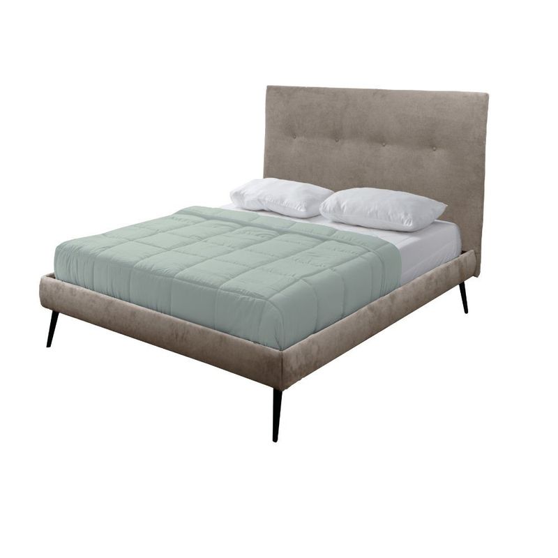 Letto una piazza e mezza Stiletto con rete fissa in tessuto Enjoy 03 tortora Effezeta