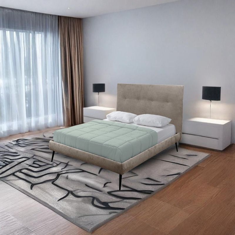 Letto una piazza e mezza Stiletto con rete fissa in tessuto Enjoy 03 tortora Effezeta Letto una piazza e mezza Stiletto con rete fissa in tessuto Enjoy 03 tortora Effezeta