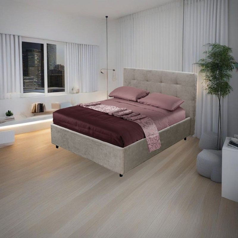 Letto una piazza e mezza Ascoli contenitore in tessuto Enjoy 03 tortora Effezeta Letto una piazza e mezza Ascoli contenitore in tessuto Enjoy 03 tortora Effezeta
