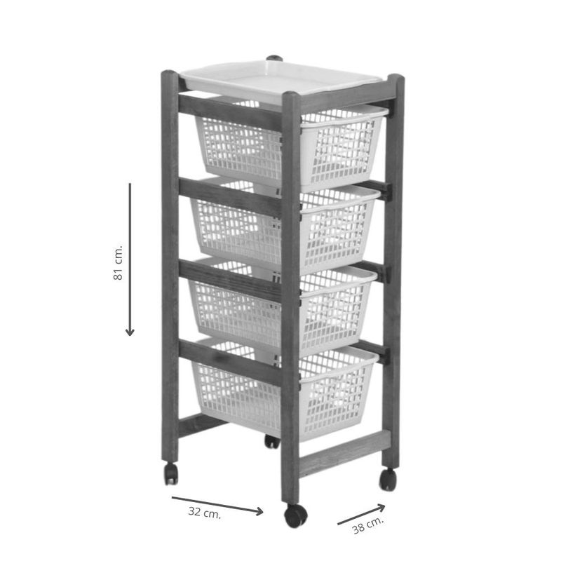 Carrello portafrutta Jolly Eco ciliegio Effezeta