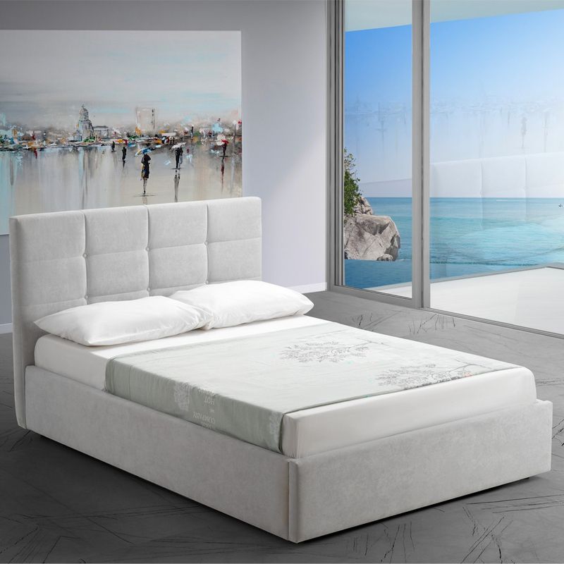 Letto una piazza e mezza con contenitore Napoli grigio Soro 90 Effezeta Letto una piazza e mezza con contenitore Napoli grigio Soro 90 Effezeta