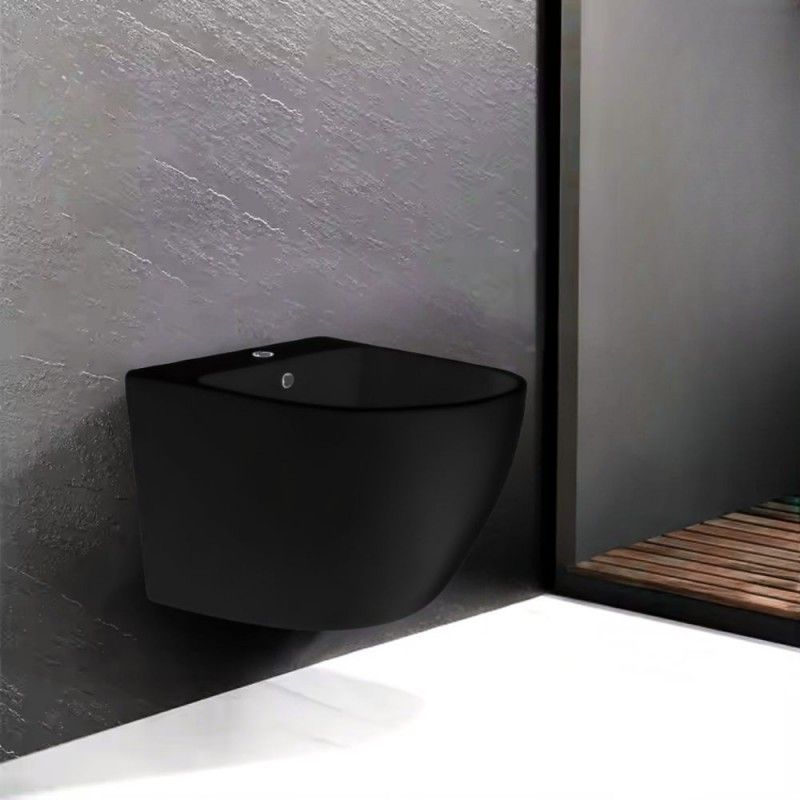 Bidet sospeso YJ-BD08 48.5x36x33 cm nero opaco smaltato Effezeta