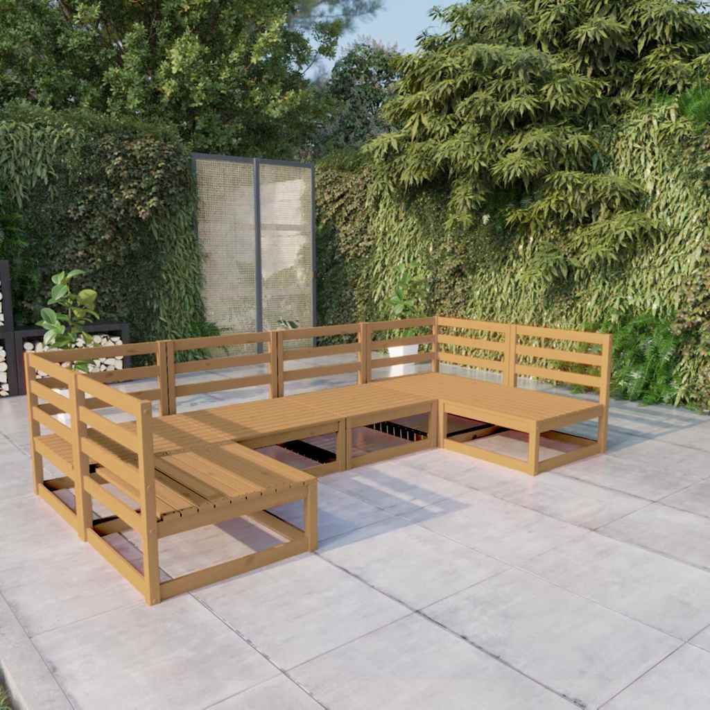 Set Divani da Giardino 6 pz in Legno Massello di Pino vidaXL