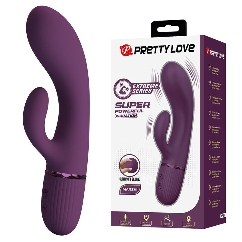 PRETTY LOVE - MARGIE VIBRATORE A FORMA DI CONIGLIO RICARICABILE 10 FUNZIONI VIOLA HIGH TECH