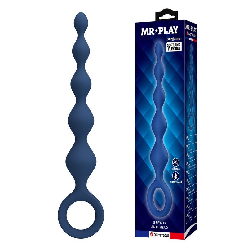 MR PLAY - PERLE ANAL IN SILICONE BLU E PLUG ANAL 20,4 CM MR PLAY