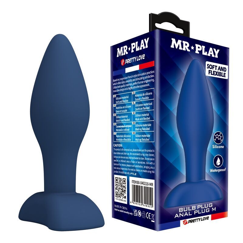 MR PLAY - PLUG ANALE CONICO IN SILICONE BLU M MR PLAY