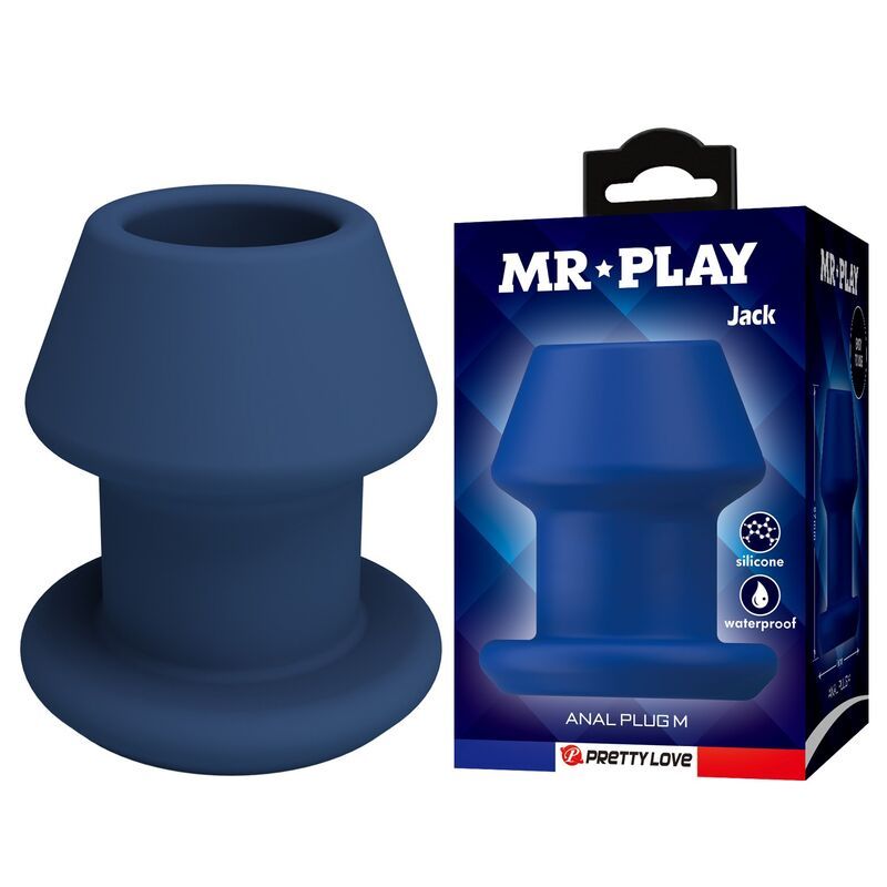 MR PLAY - JACK BLUE PLUG ANALE CAVO IN SILICONE TAGLIA M MR PLAY