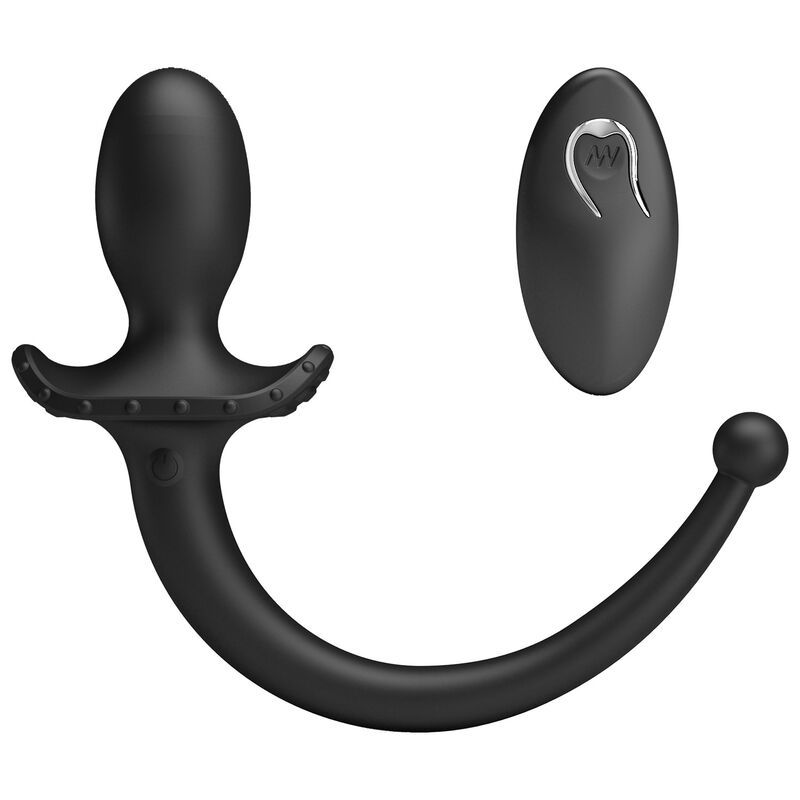MR PLAY - VIBRATORE ANALE E PERINEO CON TELECOMANDO WIRELESS, NERO MR PLAY