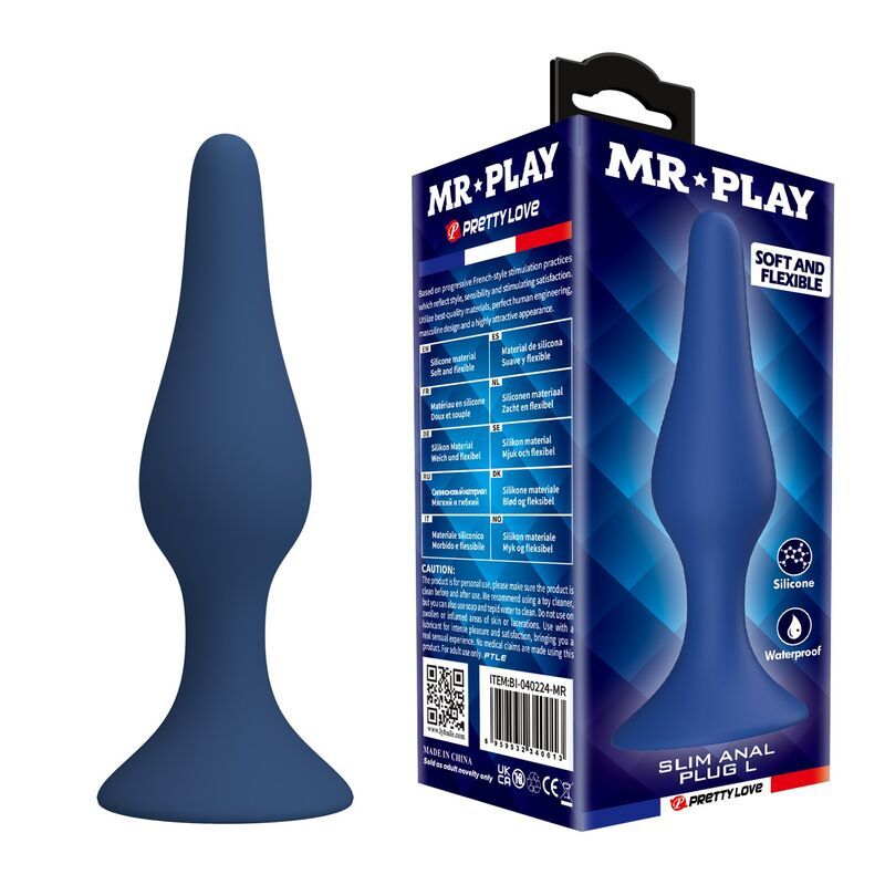 MR PLAY - PLUG ANALE SLIM IN SILICONE BLU L MR PLAY