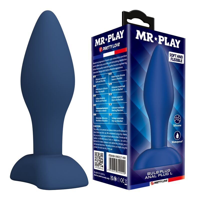MR PLAY - PLUG ANALE CONICO IN SILICONE BLU L MR PLAY