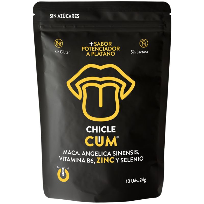 WUG CUM – Gomma da masticare funzionale al gusto di banana per aumentare la fertilità, la vitalità e l&amp;#39;energia maschile. WUG SEX SENSE