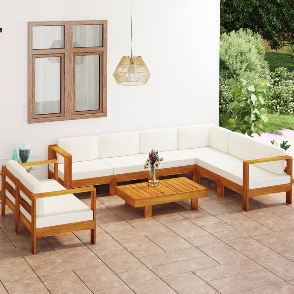 Set da Giardino 8 pz con Cuscini 100x60 cm Legno di Acacia vidaXL