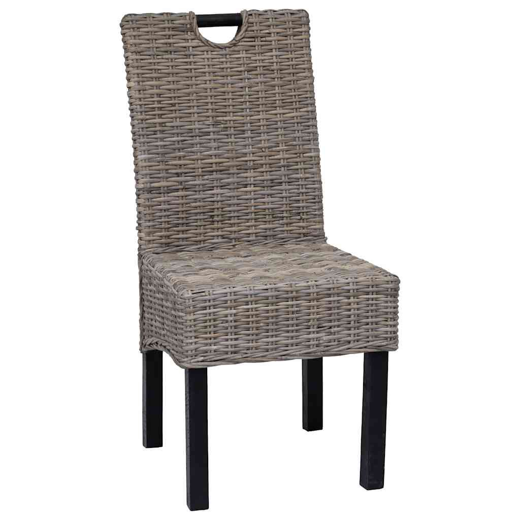 Sedie Sala da Pranzo 6 pz in Rattan Kubu e Legno di Mango vidaXL