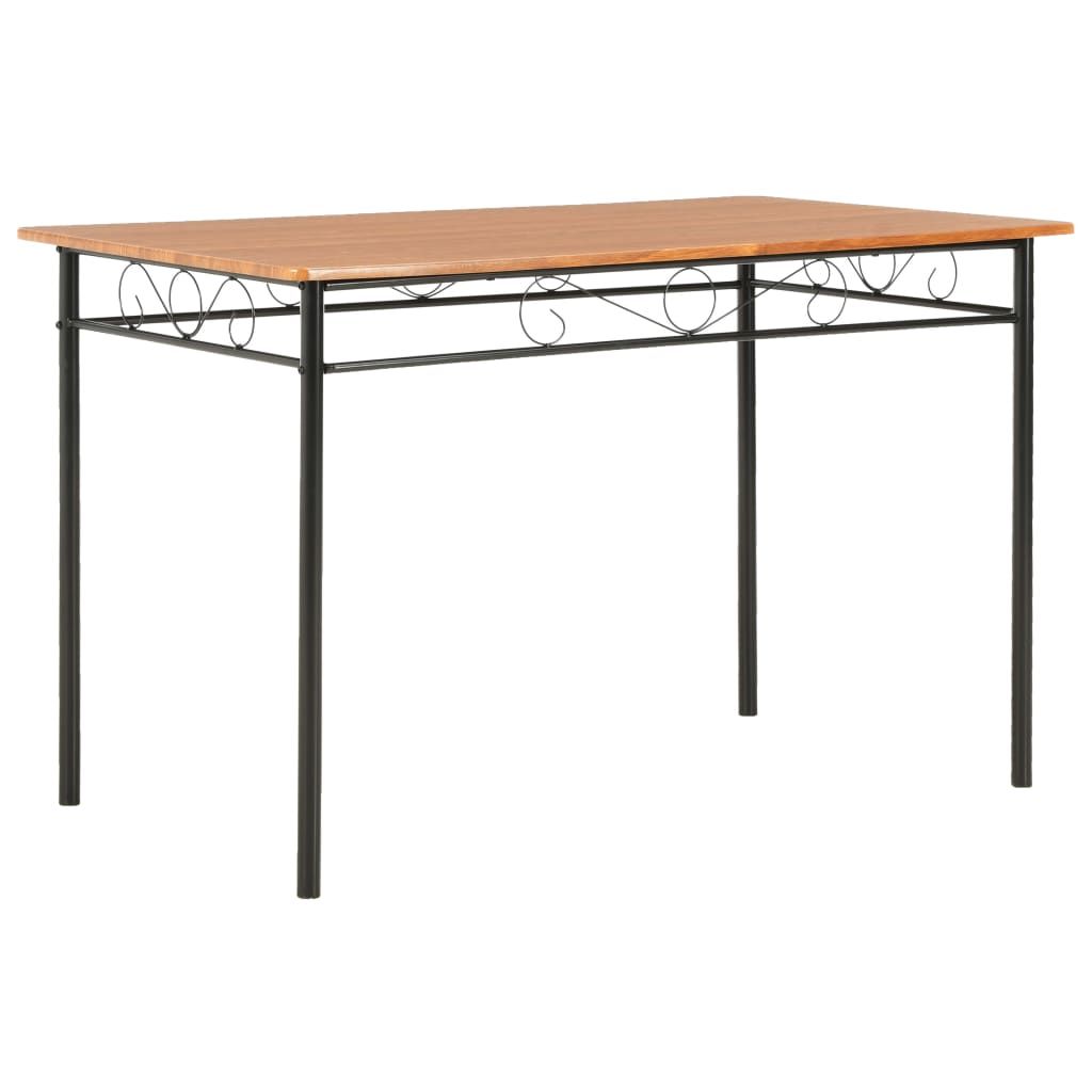 Set da Pranzo 7 pz in MDF e Acciaio Marrone vidaXL