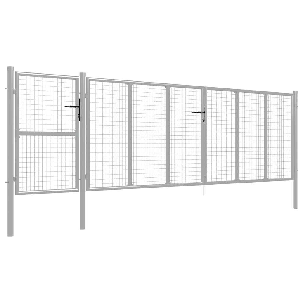 Cancello per Giardino in Acciaio 500x125 cm Argento vidaXL