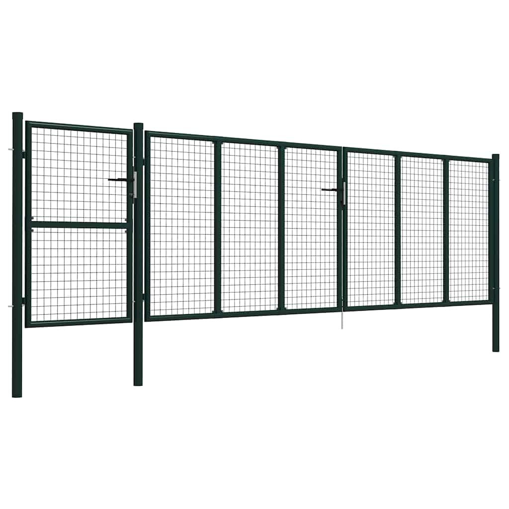 Cancello per Giardino in Acciaio 500x125 cm Verde vidaXL