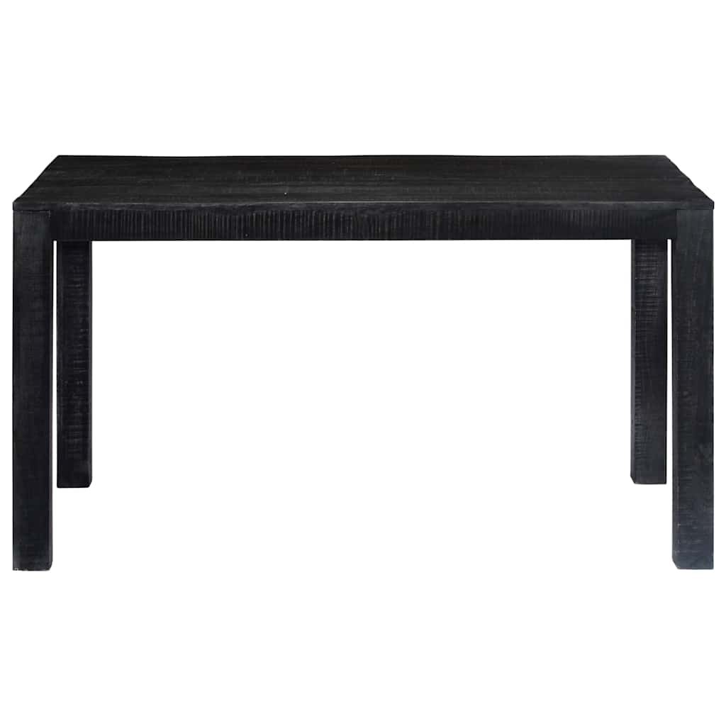 Tavolo da Pranzo Nero 140x80x76 cm in Legno Massello di Mango vidaXL