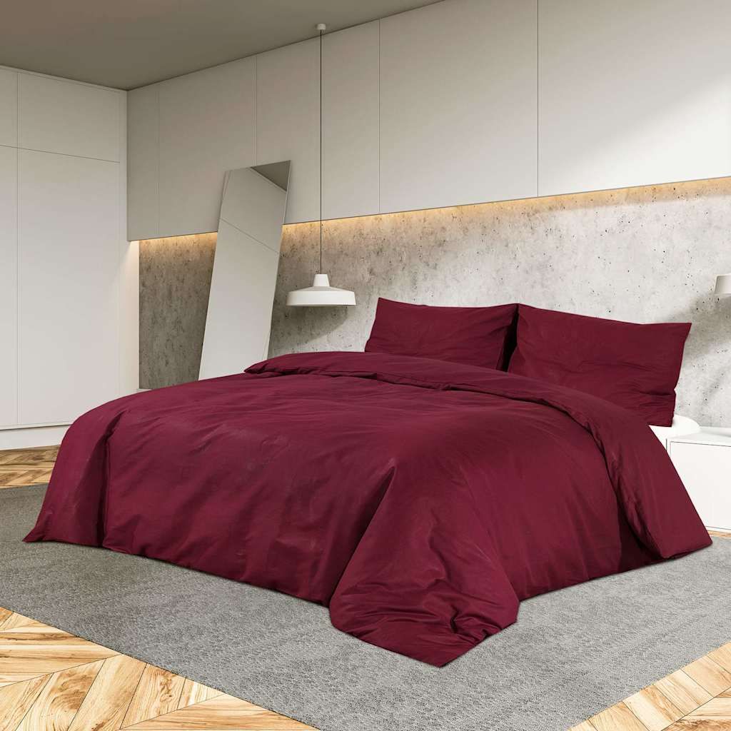 Set Copripiumino Bordeaux 135x200 cm in Microfibra Leggera vidaXL