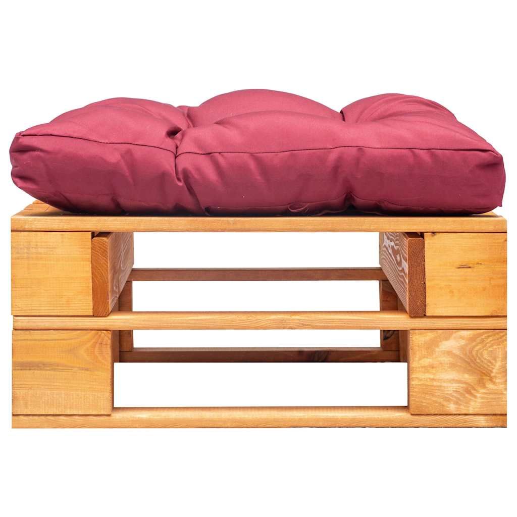 Divano da Giardino a Pallet e Cuscino Rosso Legno Marrone ambra vidaXL