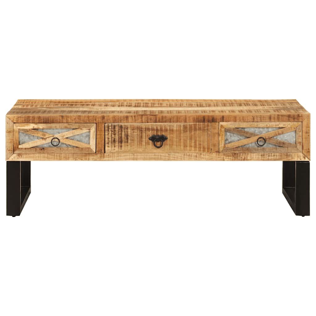 Tavolino da Salotto 110x50x38 cm in Legno Massello di Mango vidaXL