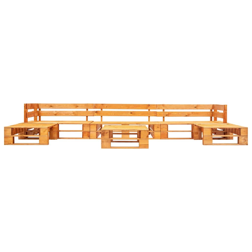 Set Divani da Giardino su Pallet 6 pz Marrone ambra in Legno vidaXL