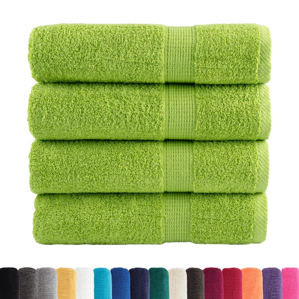 Asciugamani Premium SOLUND 4 pz Verdi 50x100 cm 600 g/m² vidaXL