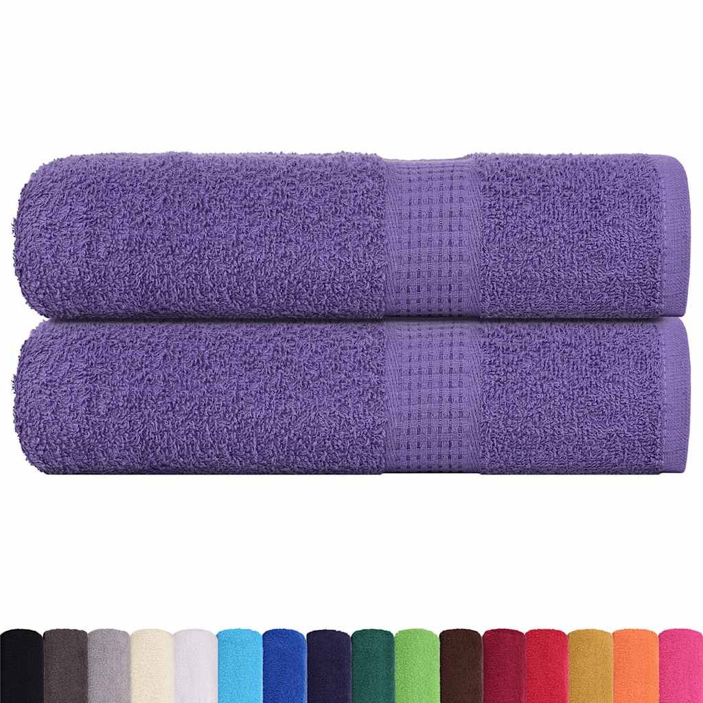 Asciugamani da bagno FROGN 2 pz Viola 100x150 cm 360 g/m² vidaXL