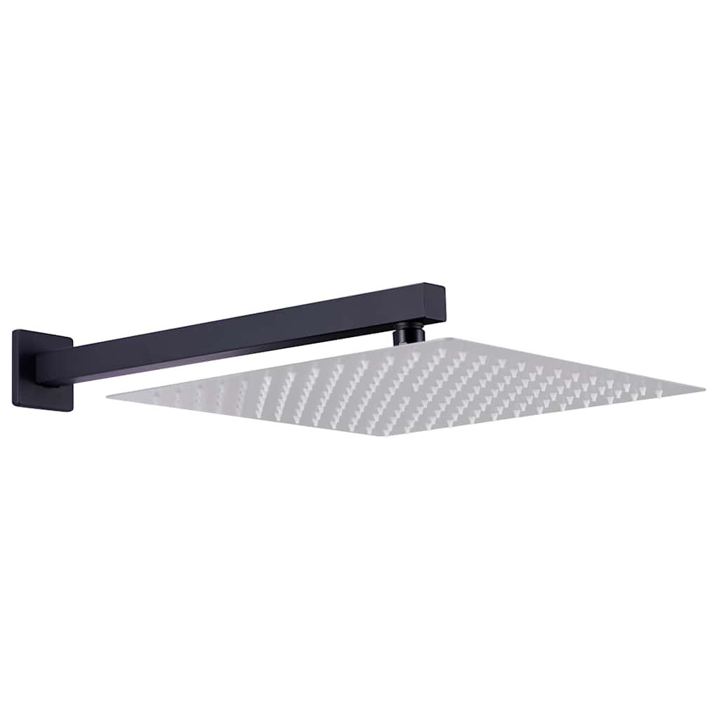 Braccio di Supporto Doccia Quadrato Acciaio 201 Nero 30 cm vidaXL