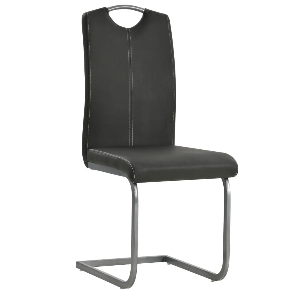 Sedie da Pranzo a Sbalzo 6 pz Grigie in Similpelle vidaXL