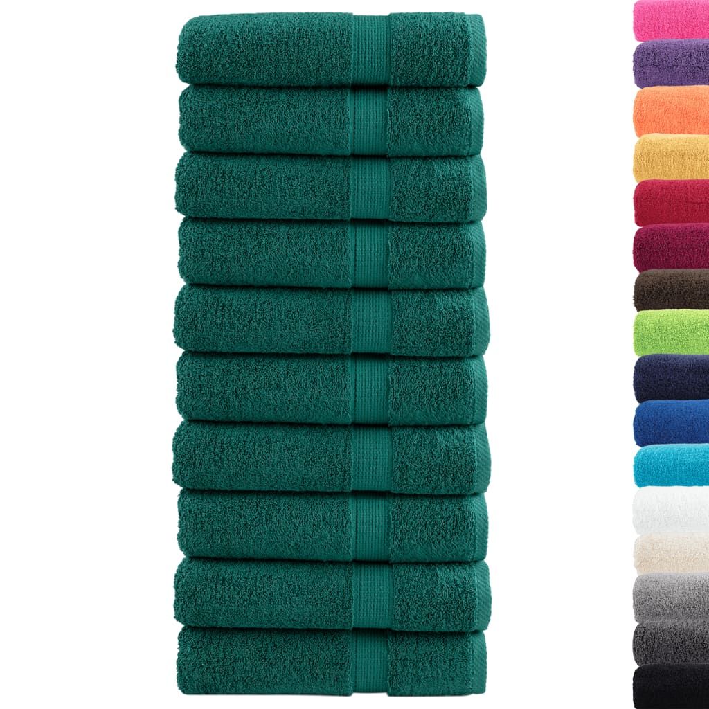 Asciugamani da Doccia SOLUND 10 pz Verdi 70x140cm 600 g/m² vidaXL
