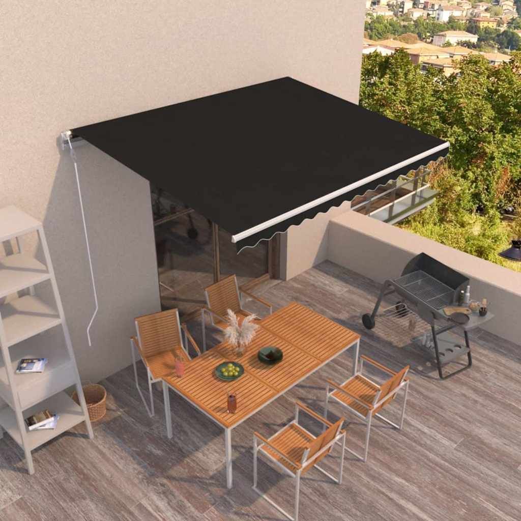 Tenda da Sole Retrattile Automatica 450x300 cm Antracite vidaXL