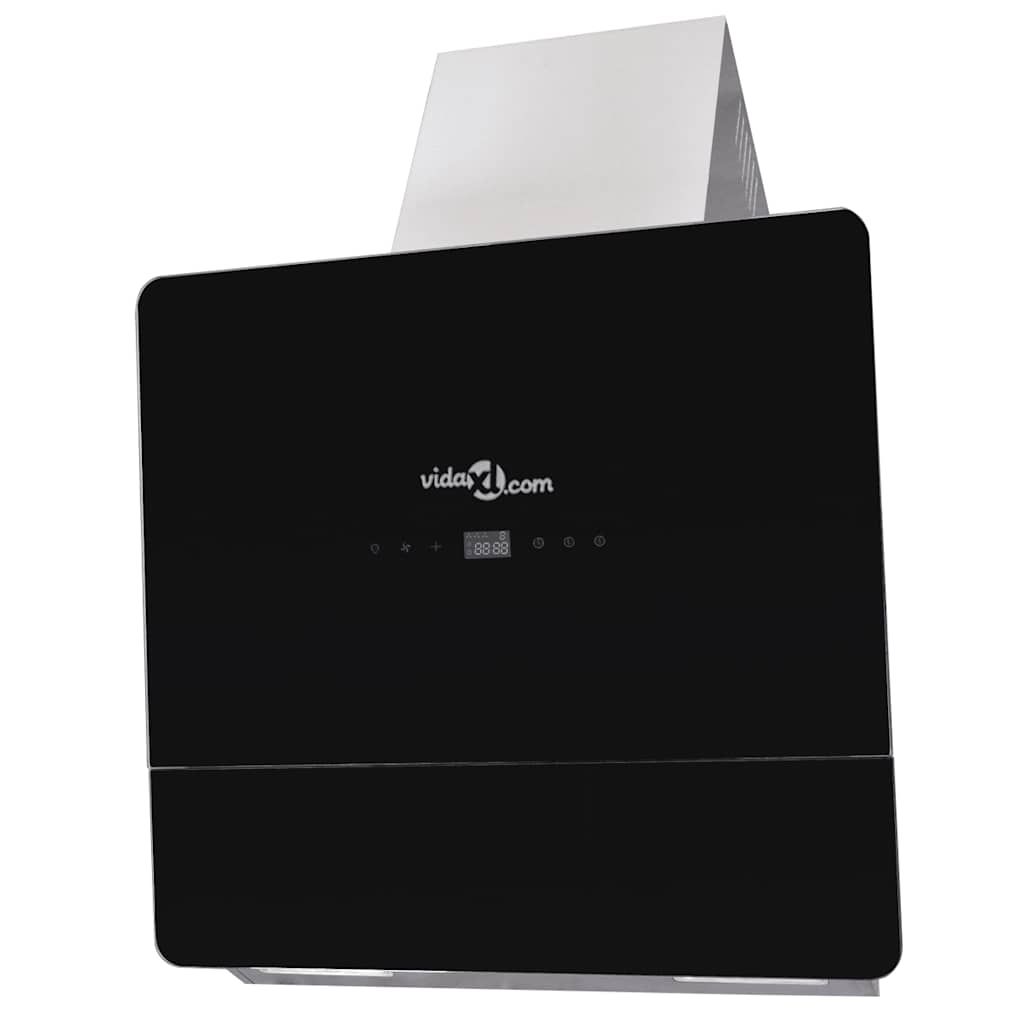 Cappa in Vetro Temperato con Display 600 mm Nera vidaXL