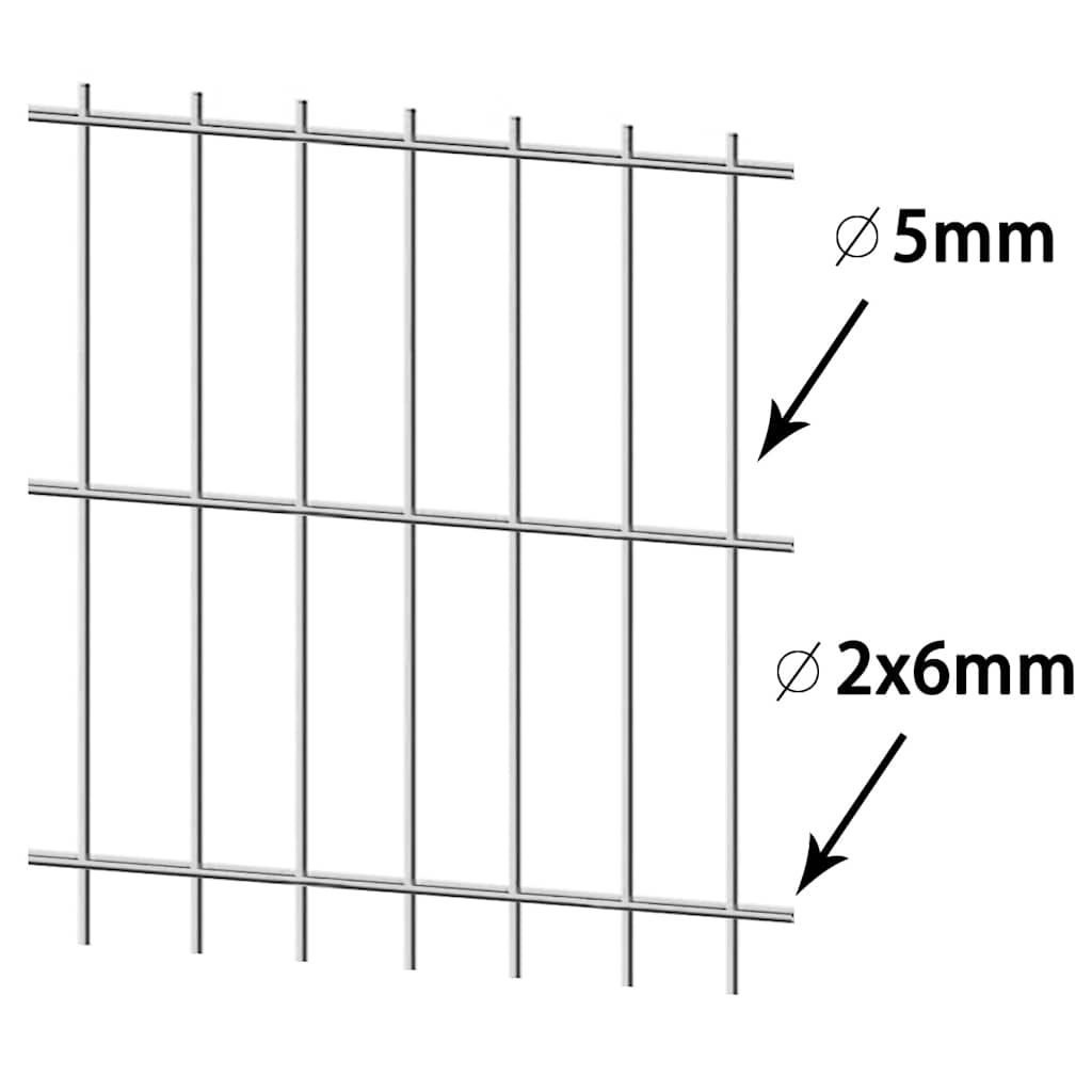 Pannello di Recinzione 2D 2,008x1,23 m Argento vidaXL