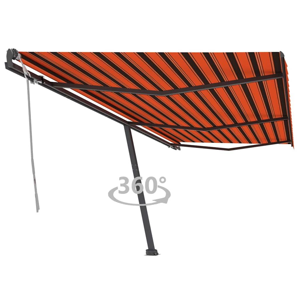 Tenda da Sole Autoportante Manuale 600x300 cm Arancione Marrone vidaXL