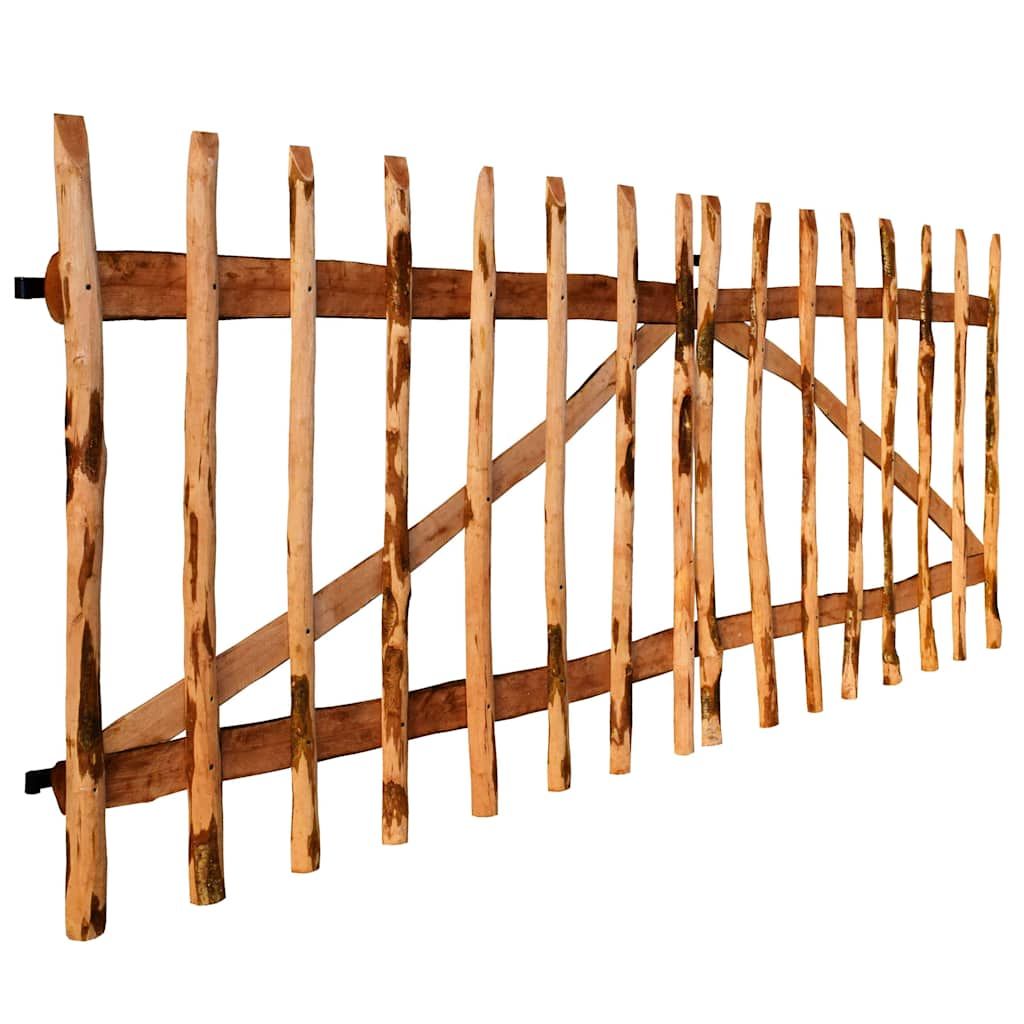 Cancello Doppio Recinzione Legno Nocciolo Impregnato 300x120 cm vidaXL