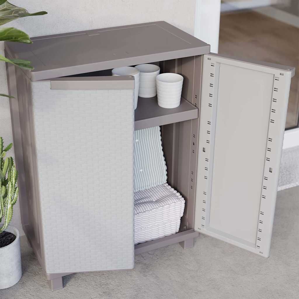 Mobiletto Portaoggetti a 2 Ante 68x37,5x91,5 cm Grigio e Beige vidaXL
