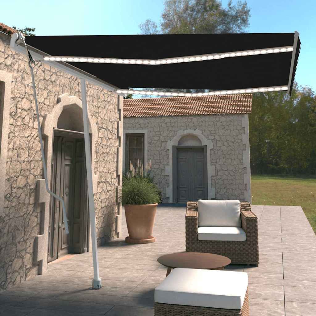 Tenda Automatica con Sensore Vento e LED 300x250 cm Antracite vidaXL