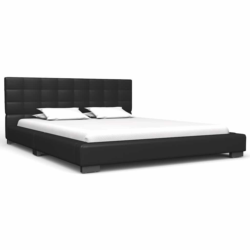 Letto con Materasso Nero in Similpelle 140x200 cm vidaXL