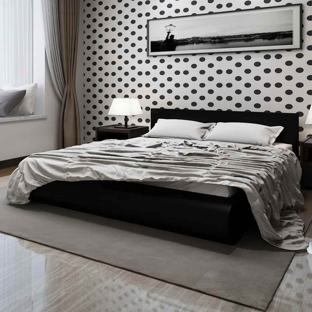 Letto con Materasso Memory Foam Nero in Similpelle 140x200 cm vidaXL