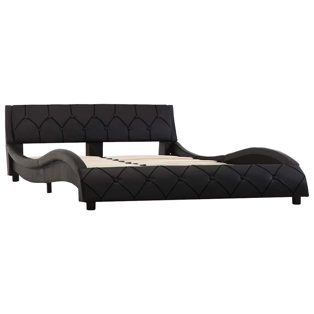 Giroletto Nero in Similpelle 160x200 cm vidaXL