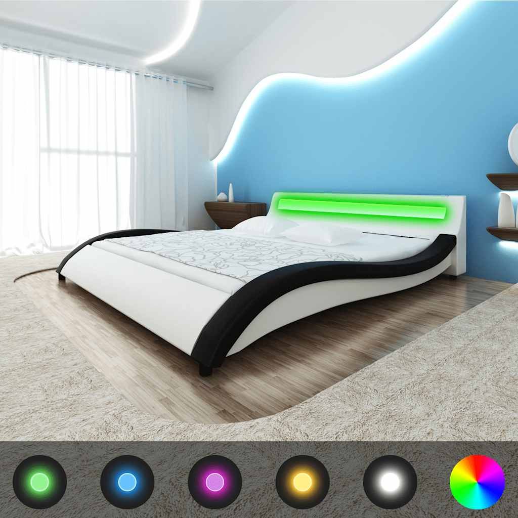 Letto con Materasso con Memoria e LED Similpelle 140x200 cm vidaXL