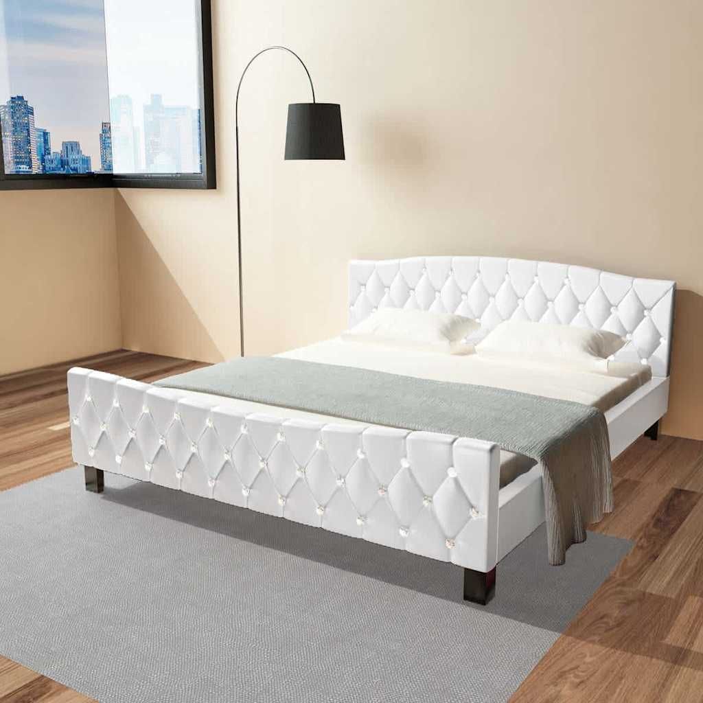 Letto con Materasso Bianco in Similpelle 180x200 cm vidaXL