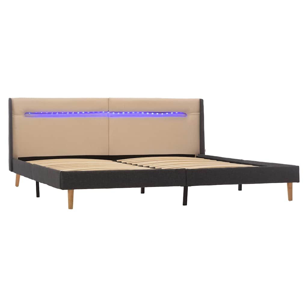 Giroletto con LED Crema Tessuto 160x200 cm vidaXL