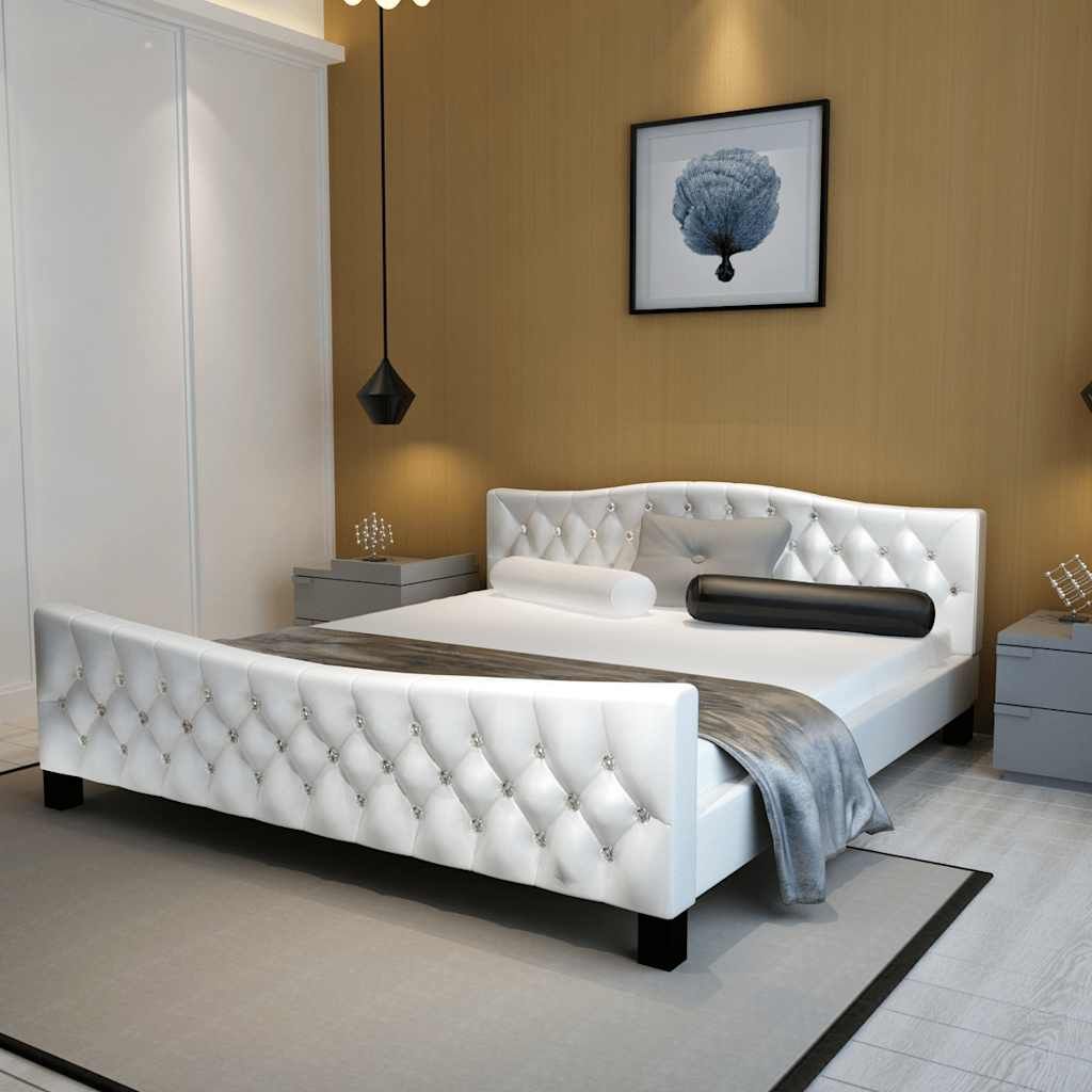Letto con Materasso Bianco in Similpelle 180x200 cm vidaXL