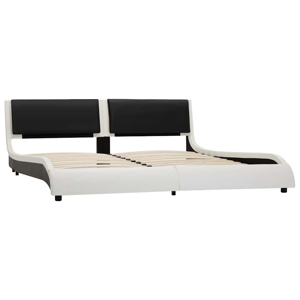 Giroletto Nero e Bianco in Similpelle 180x200 cm vidaXL