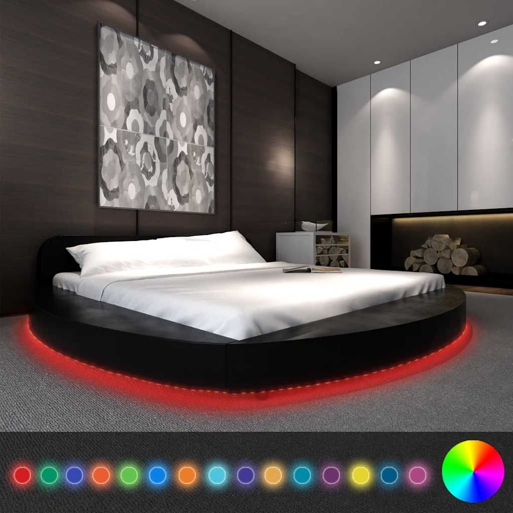 Letto con Materasso e LED Nero in Similpelle 180x200 cm vidaXL